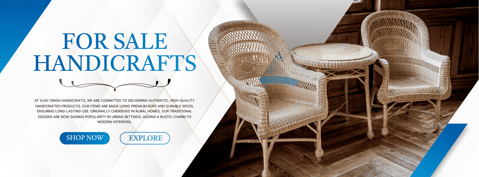Product banner for handcrafted sale