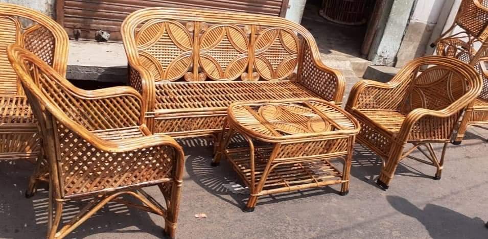 Bamboo seating mudda chair set with table full size